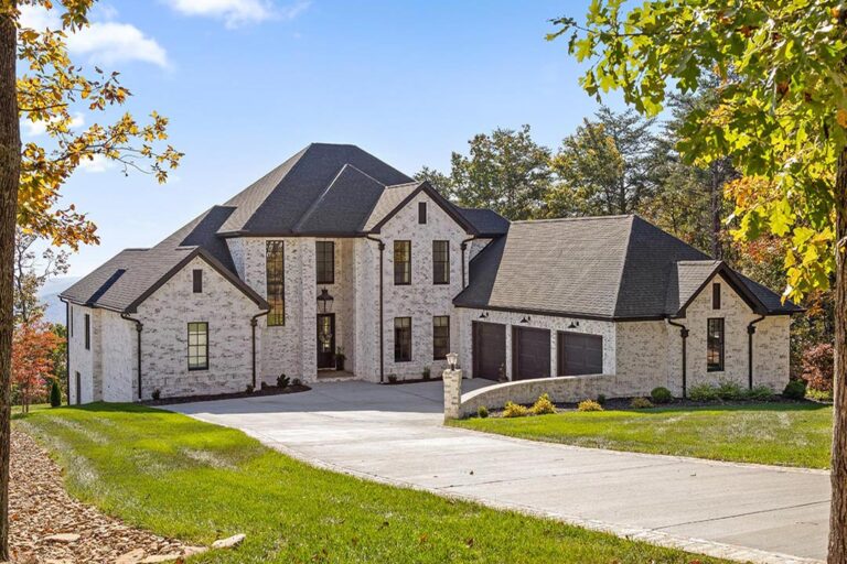 custom brick home exterior