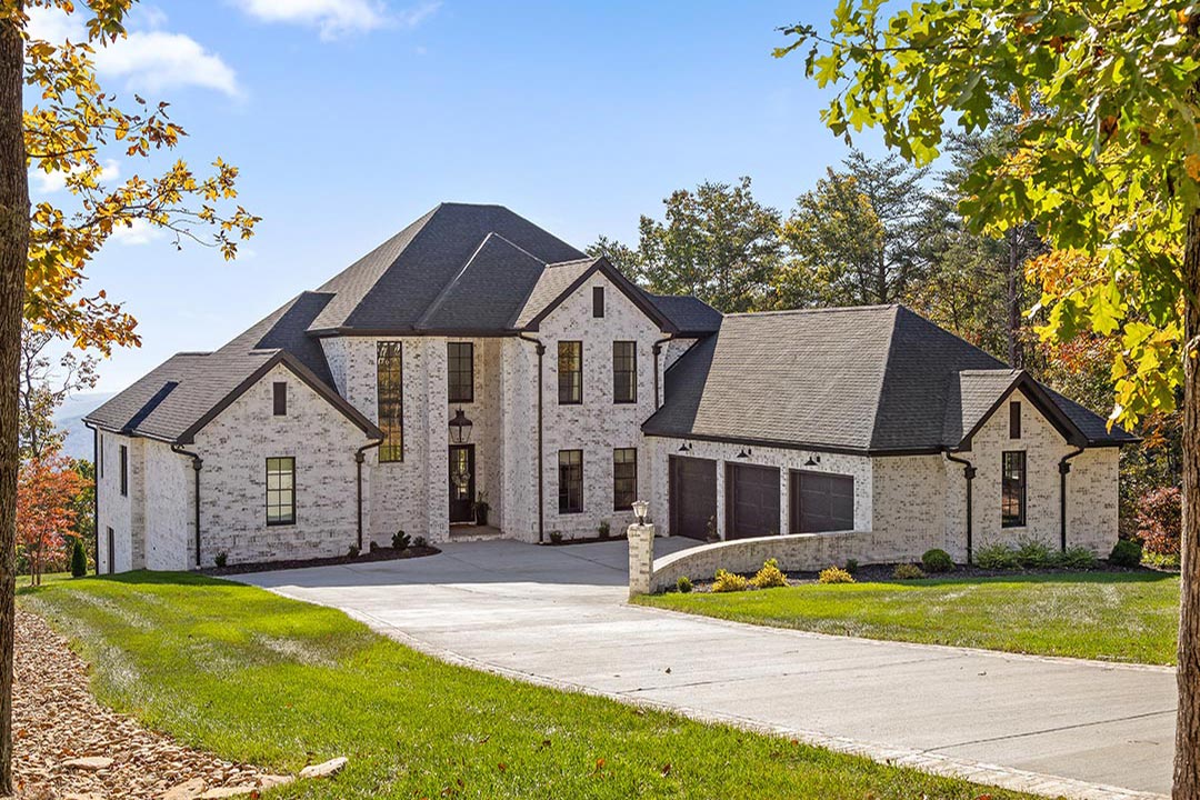custom brick home exterior