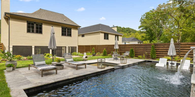 urban home with a swimming pool