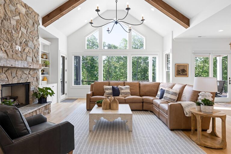 custom home living room