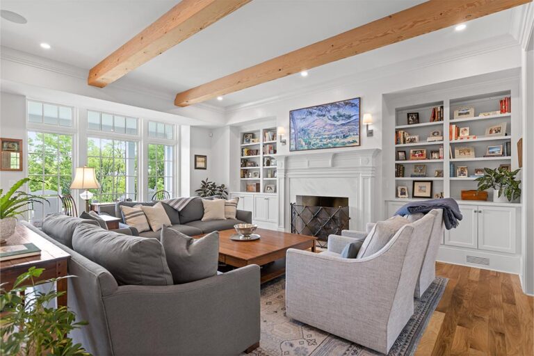 custom home living room